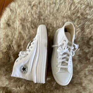 Converse Chuck Taylor white platform sneakers size 8.5